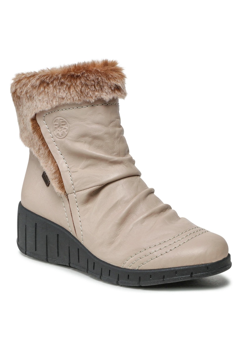 Botine de dama - piele naturala - bej -