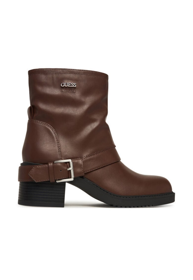 Botine pentru femei - piele ecologica - maro -