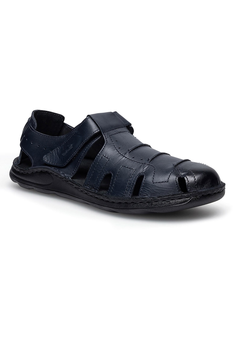 Sandale barbat - piele naturala - bleumarin - inchidere velcro