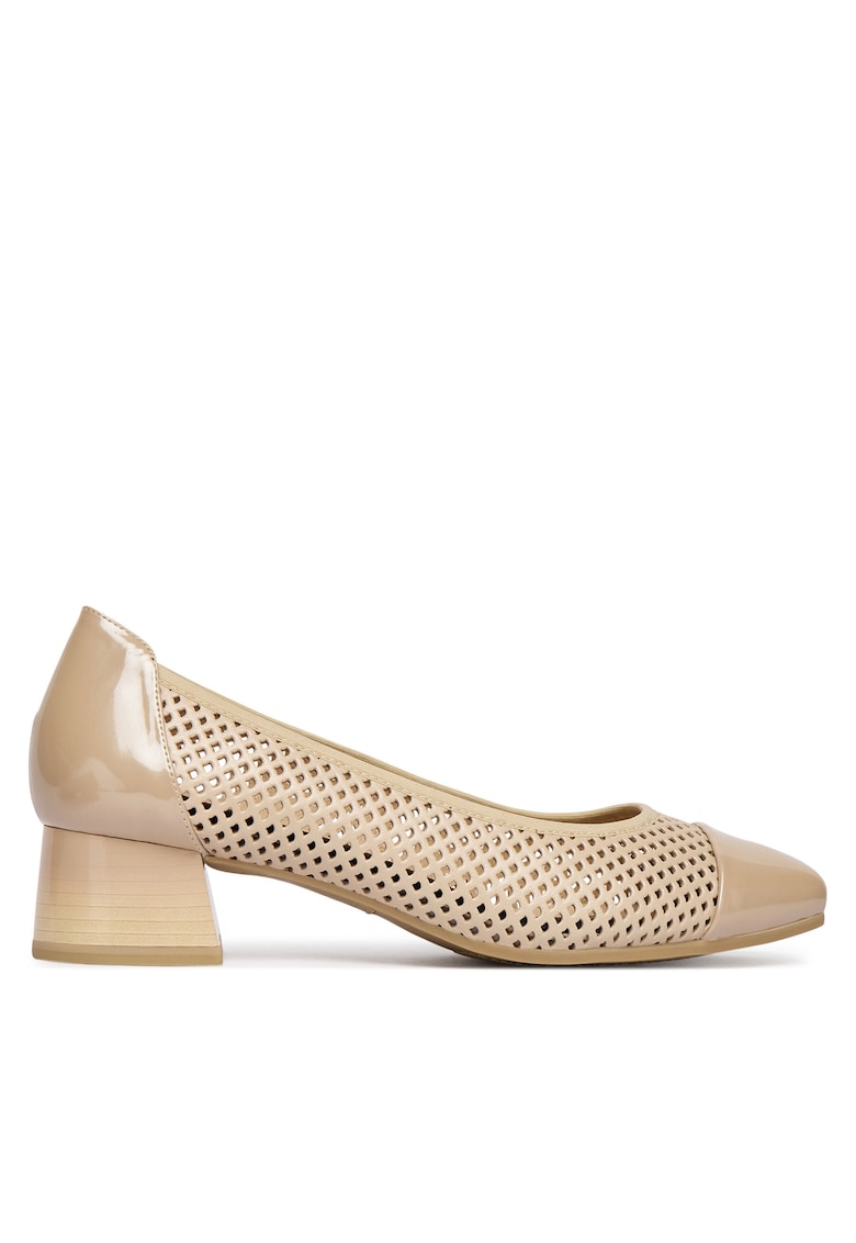 Pantofi dama - piele naturala - bej - toc clasic - Bej