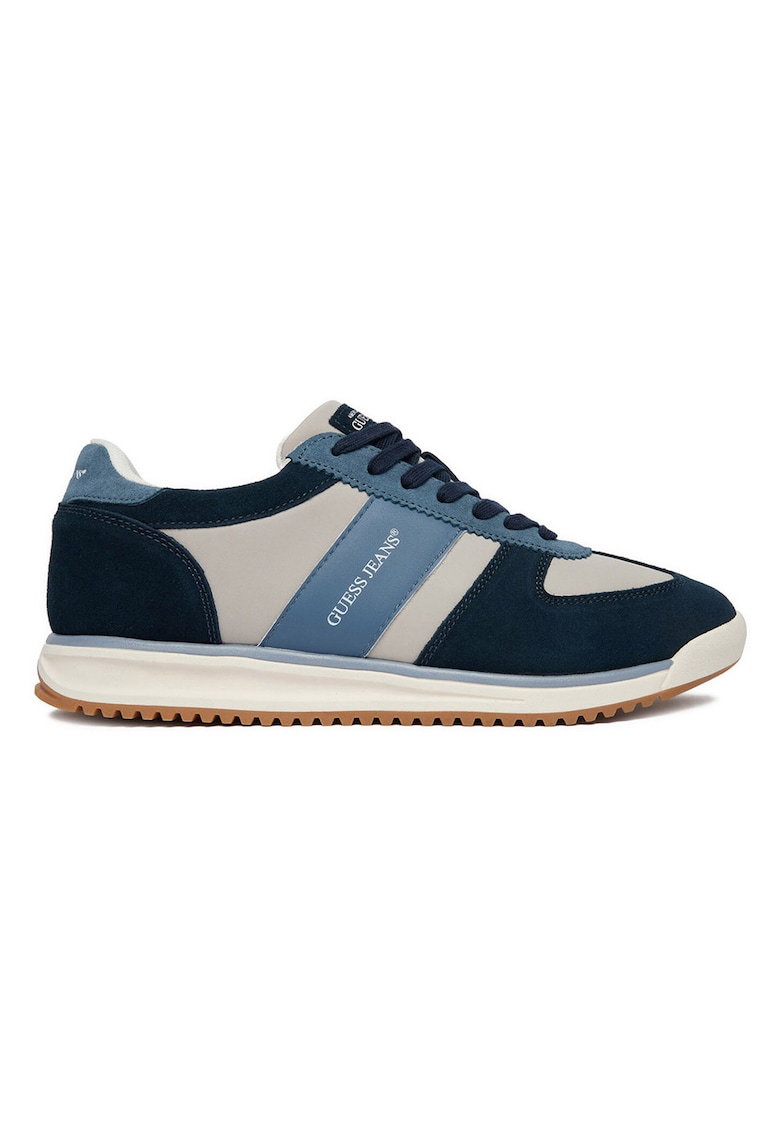 Adidasi barbati - piele naturala - albastru -