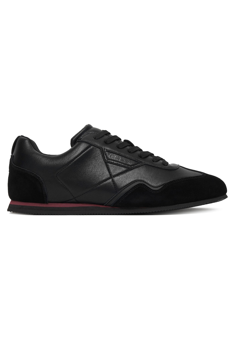 Tenisi barbati - piele naturala - negru - textil