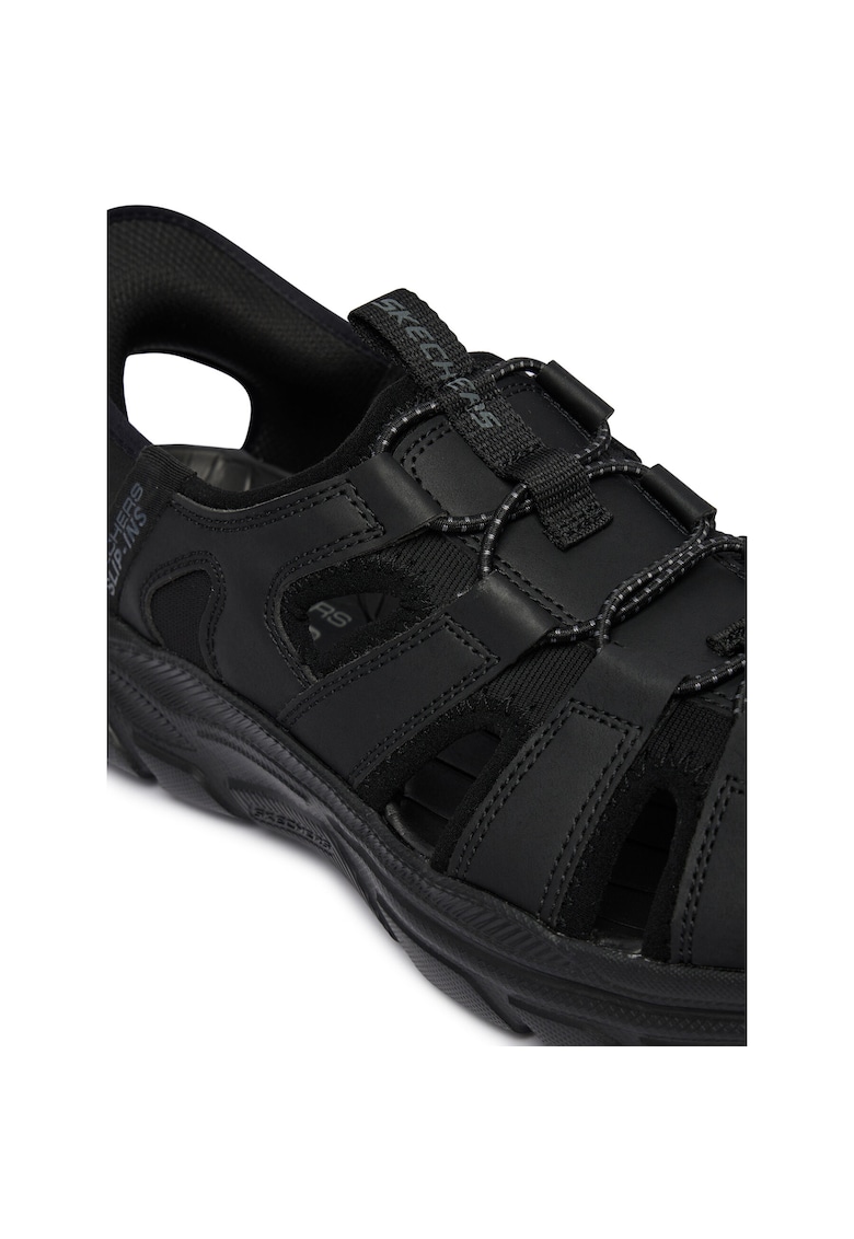 Sandale barbat - piele naturala - negru -