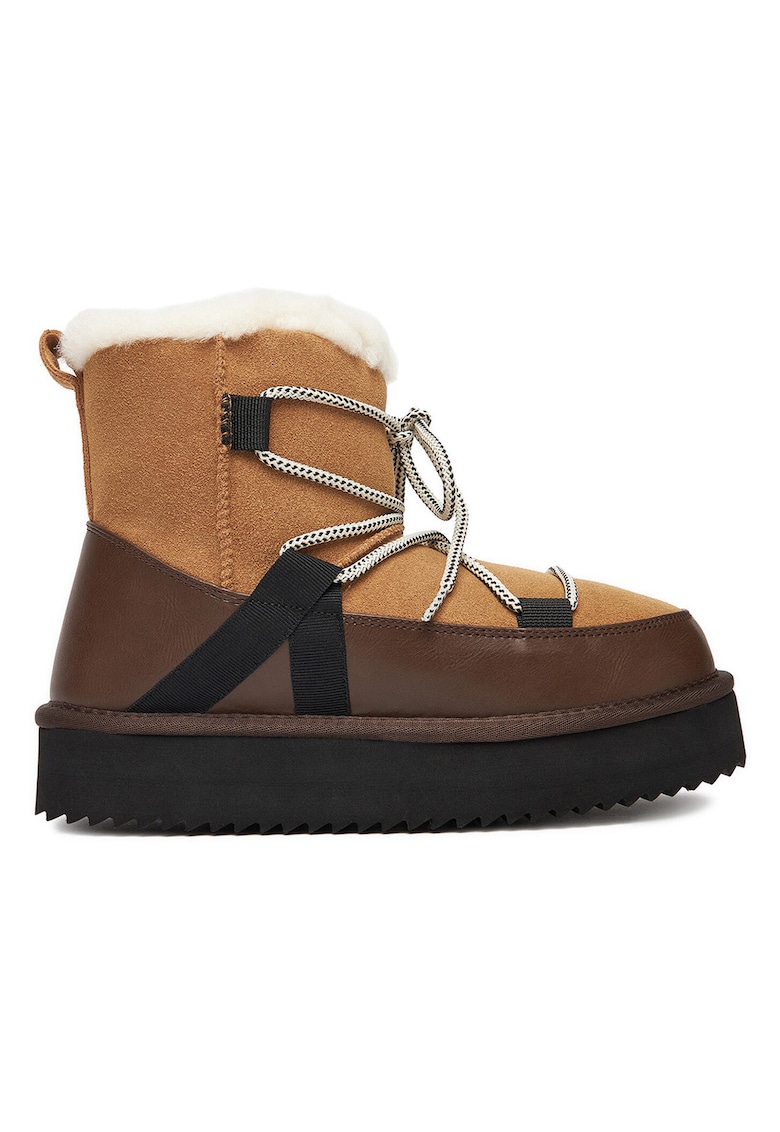 Cizme dama - piele naturala - flatform - maro
