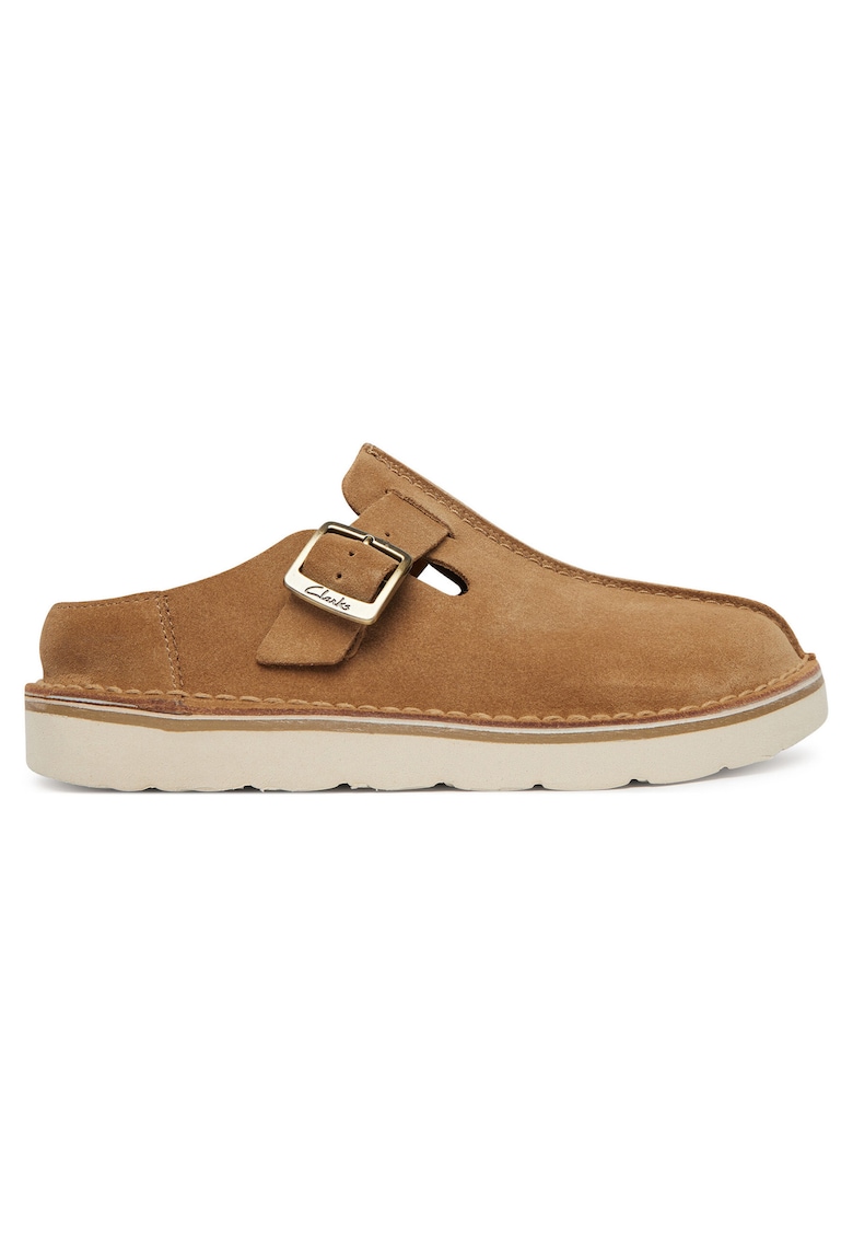 Papuci dama - piele naturala - maro -