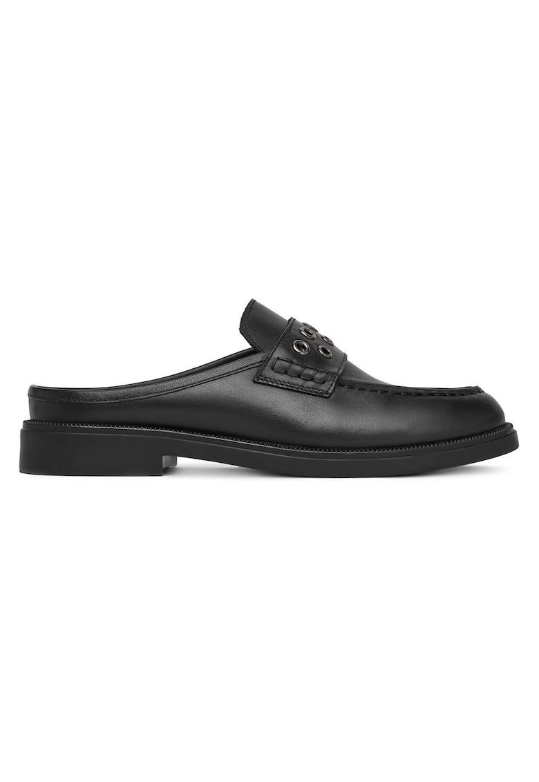 Papuci dama - piele naturala - negru -