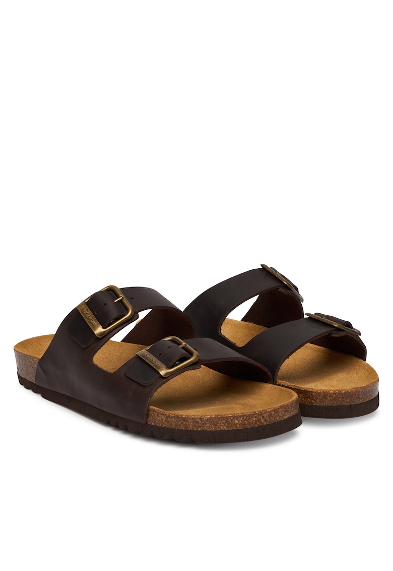 Papuci barbati - piele naturala - negru