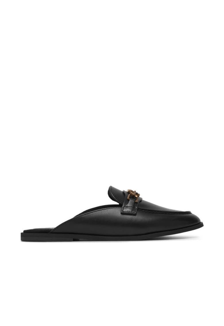 Papuci dama - piele naturala - negru -