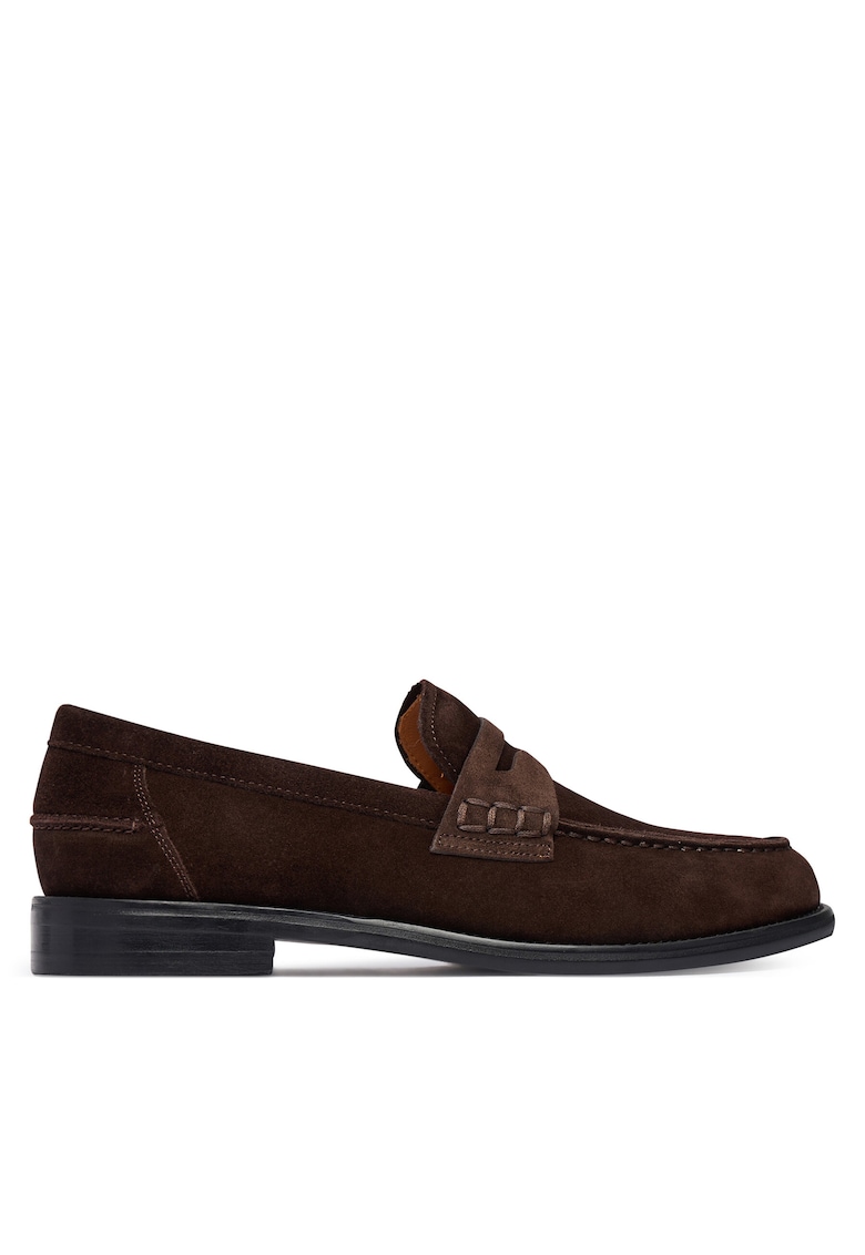 Pantofi barbati - piele intoarsa - maro