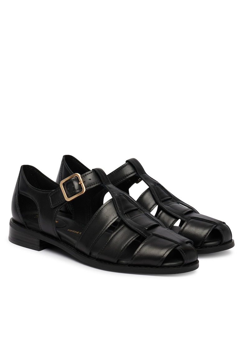 Sandale dama - piele naturala - negru -