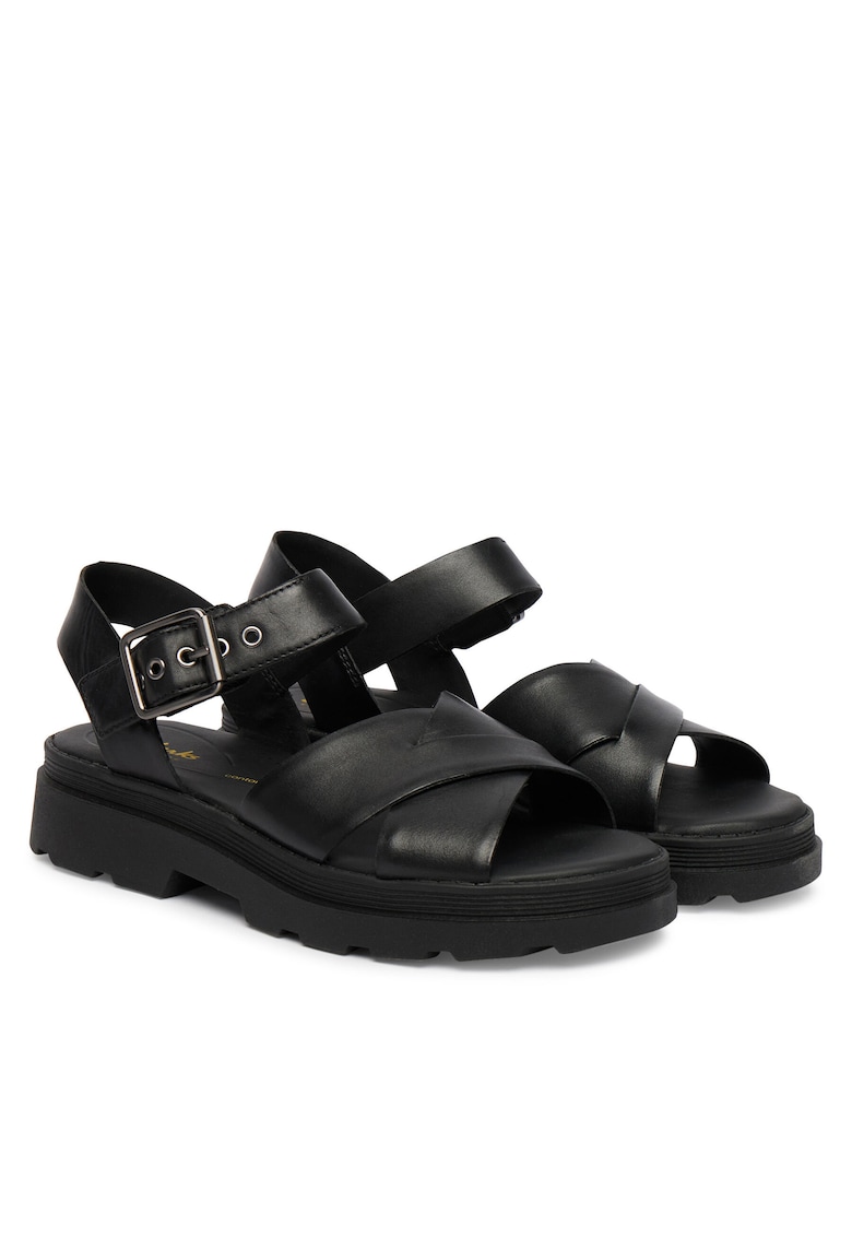 Sandale dama - piele naturala - negru -