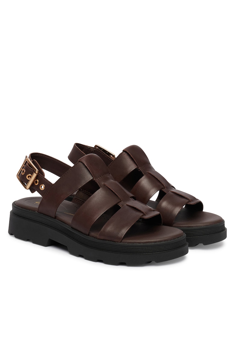 Sandale dama - piele naturala - maro -