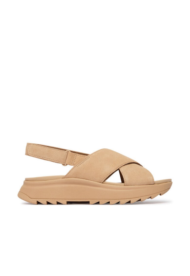 Sandale dama - piele naturala - velcro - bej -