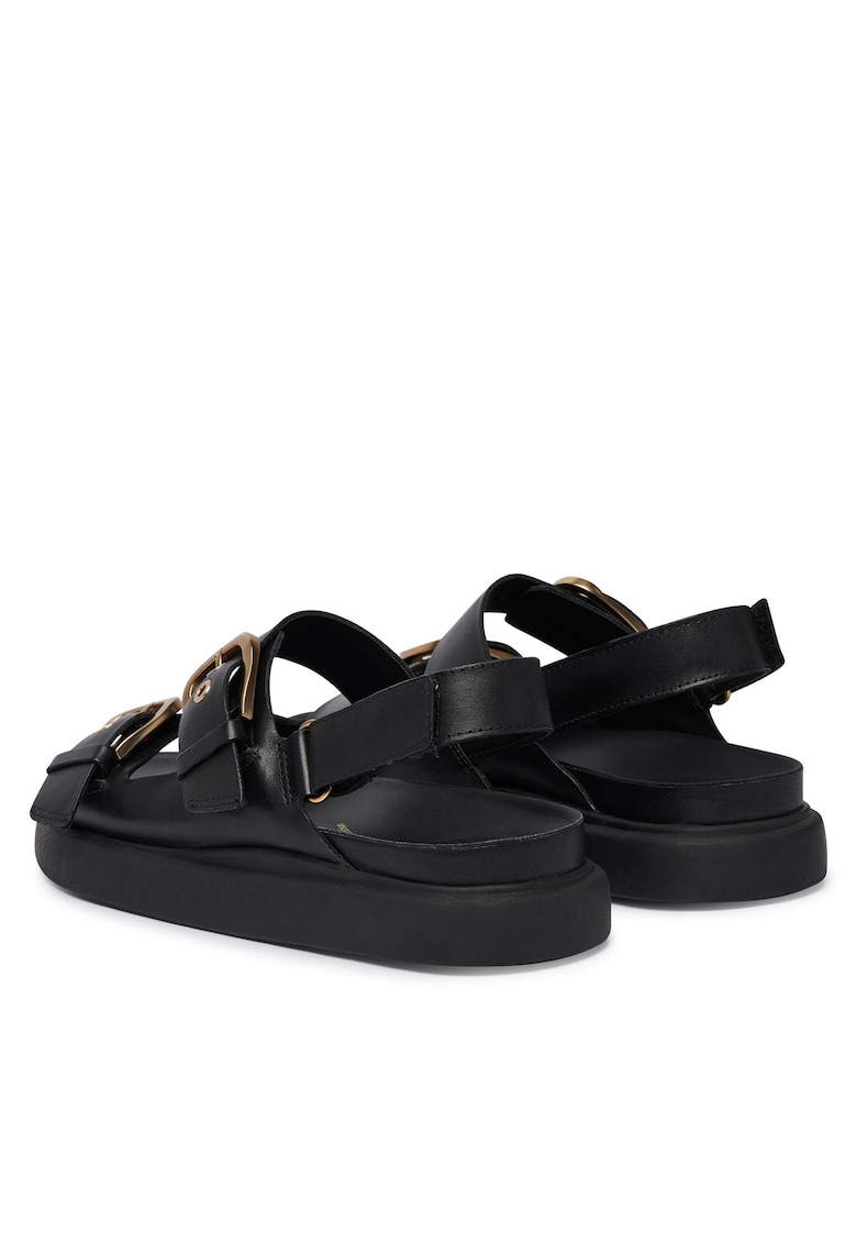 Sandale dama - piele naturala - negru -
