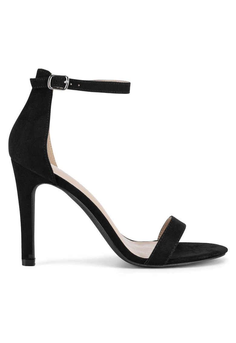 Sandale dama - stiletto - negru - material textil -