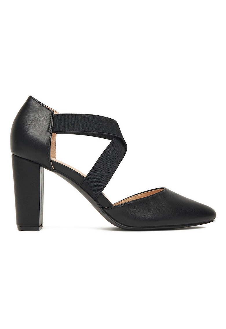 Pantofi dama - material textil - negru -