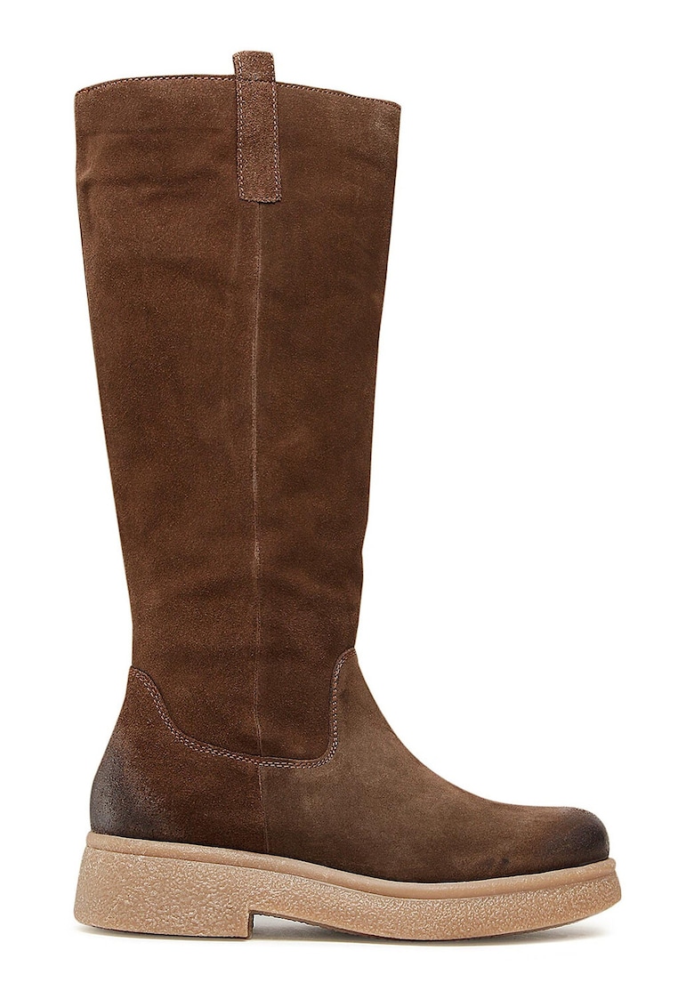 Cizme dama - piele naturala - maro - cu fermoar -