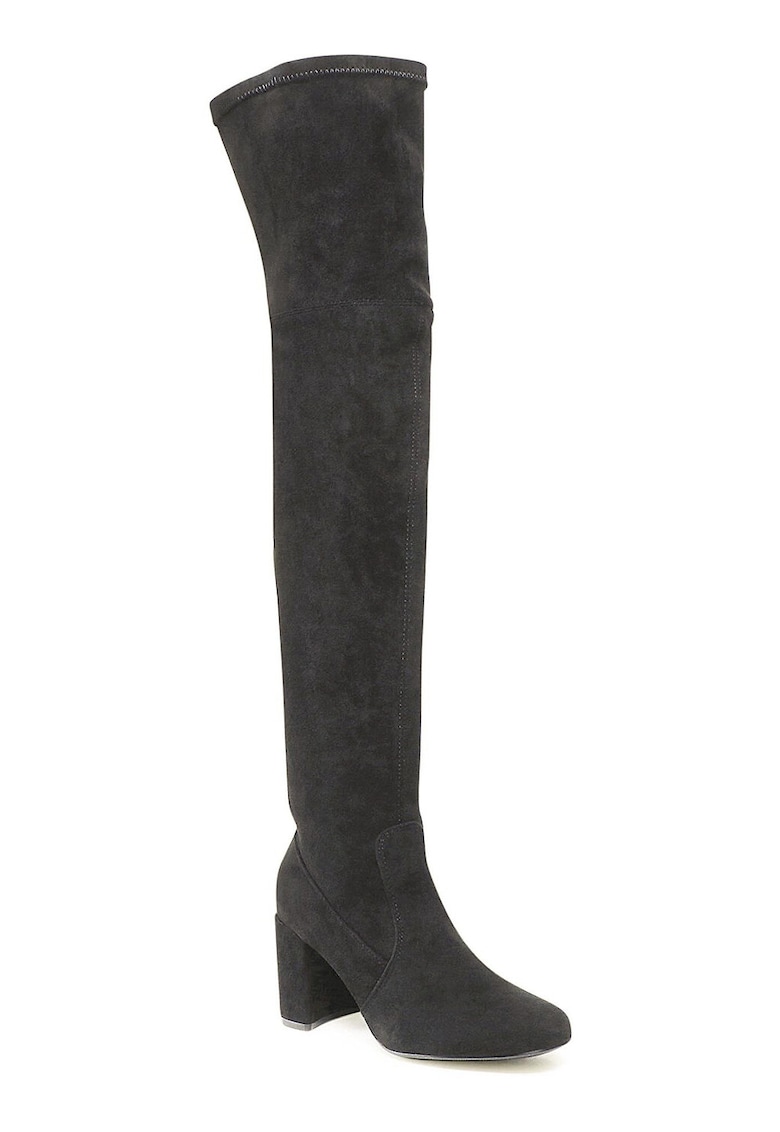 Cizme dama - clasic - negru - material textil -