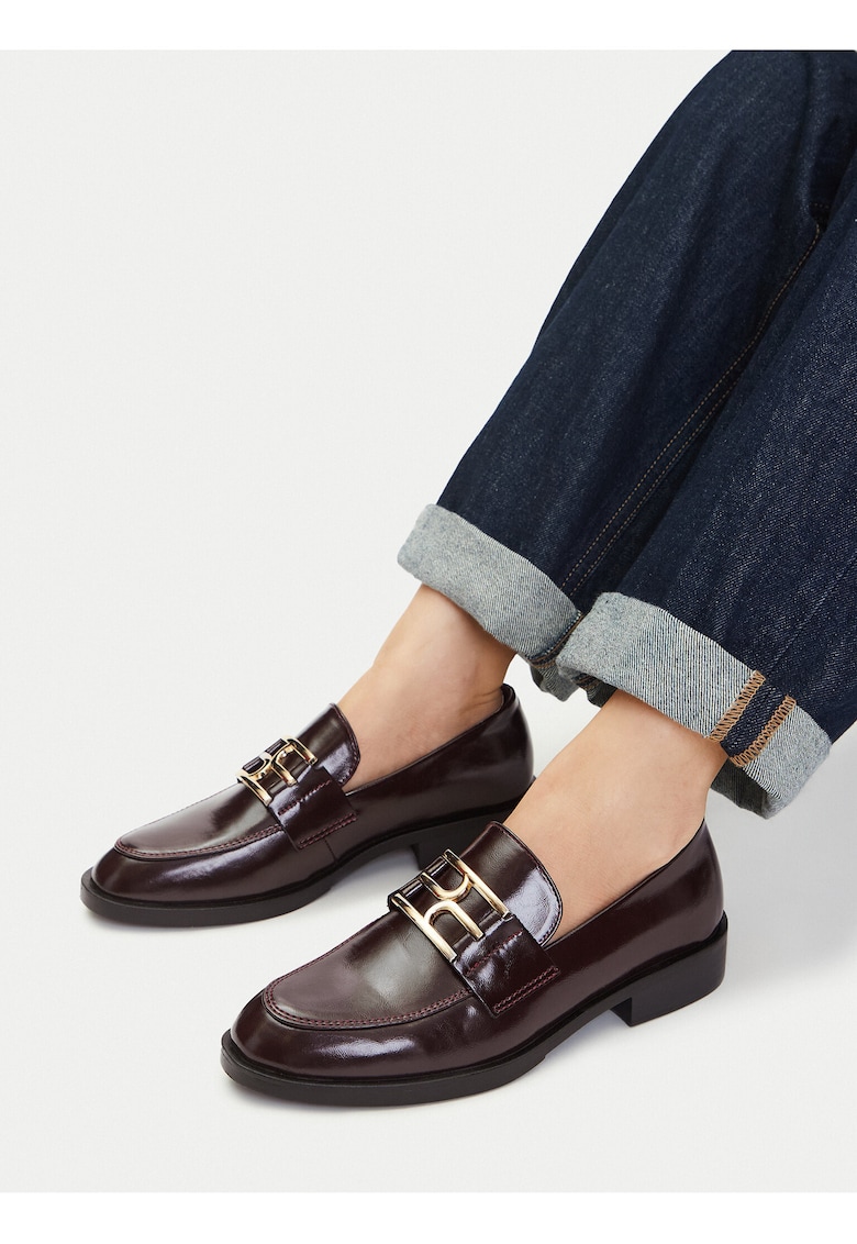 Mocasini dama - piele ecologica - rosu -