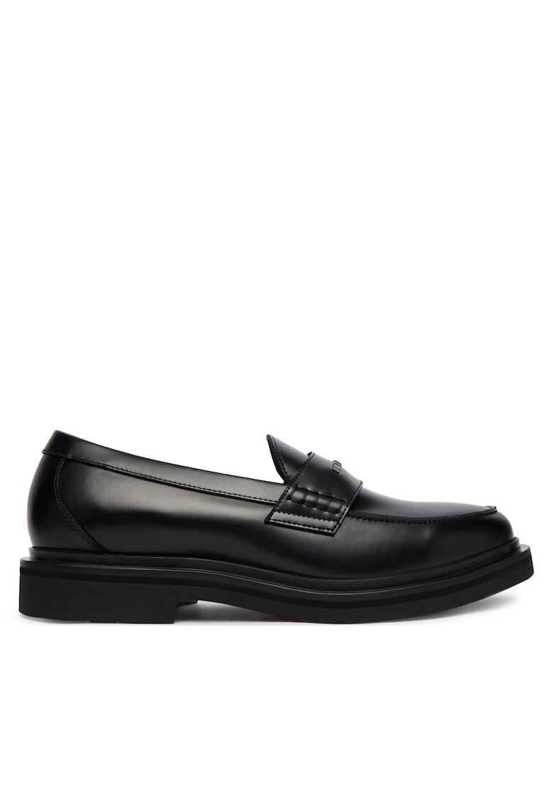 Mocasini barbati - piele naturala - negru - material sintetic