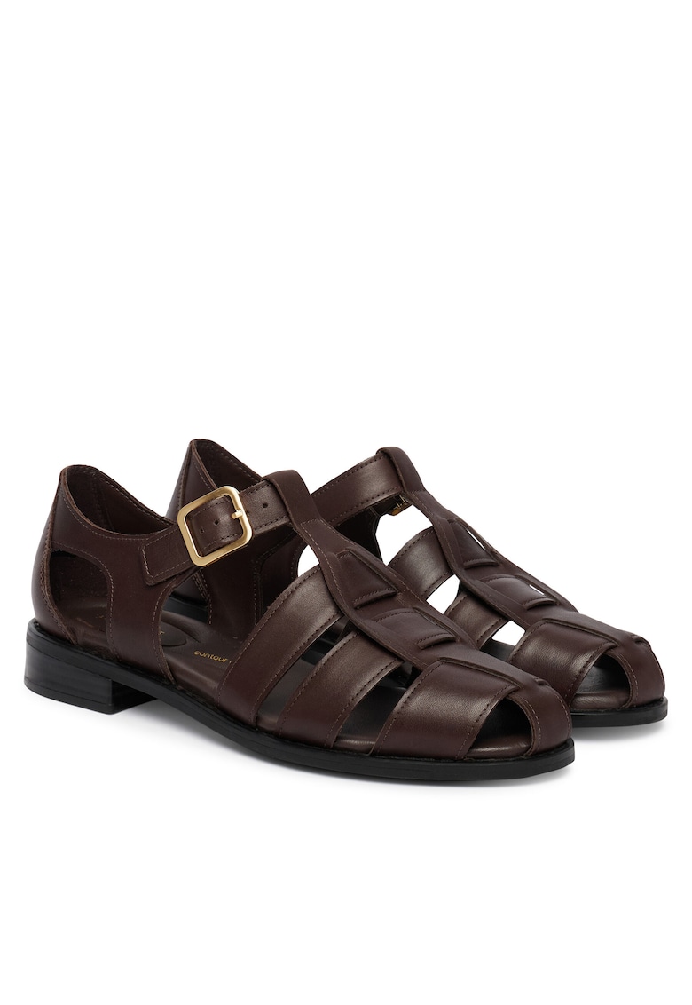 Sandale dama - piele naturala - maro -