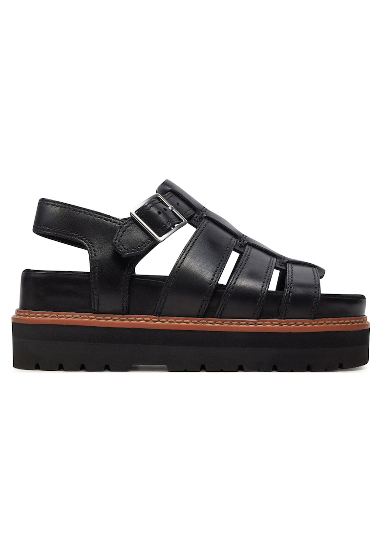 Sandale dama - piele naturala - negru -