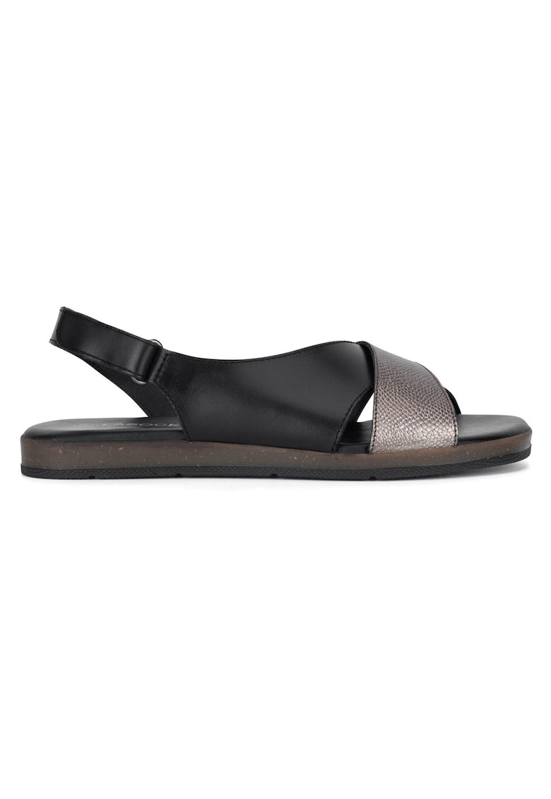 Sandale dama - piele naturala - negru - sistem inchidere Velcro -