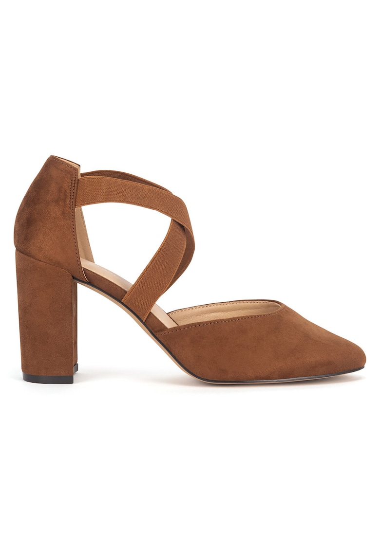 Pantofi dama - material textil - maro -