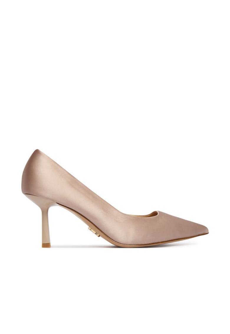 Pantofi dama - tocuri inalte - bej - textil -