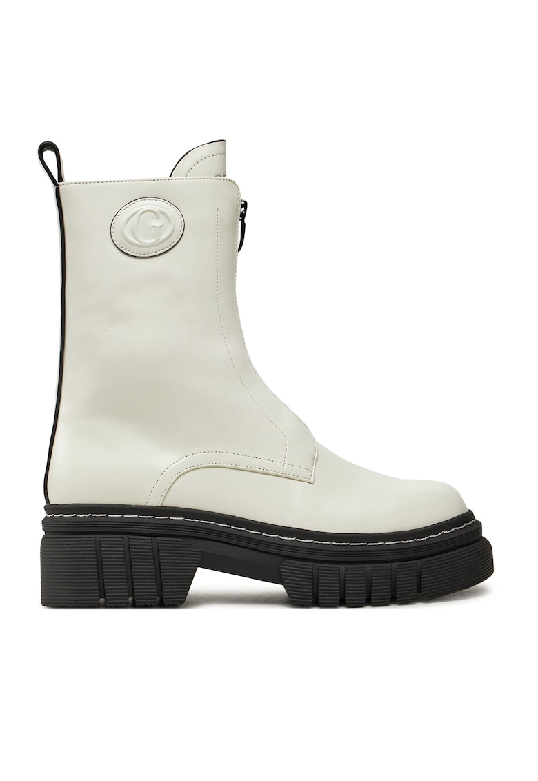 Ghete femeie - piele naturala - alb -