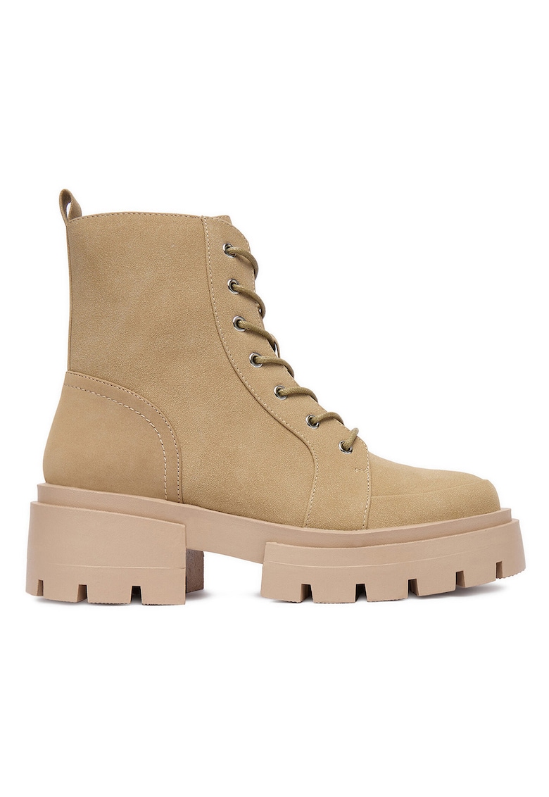 Pantofi dama - material textil - bej -