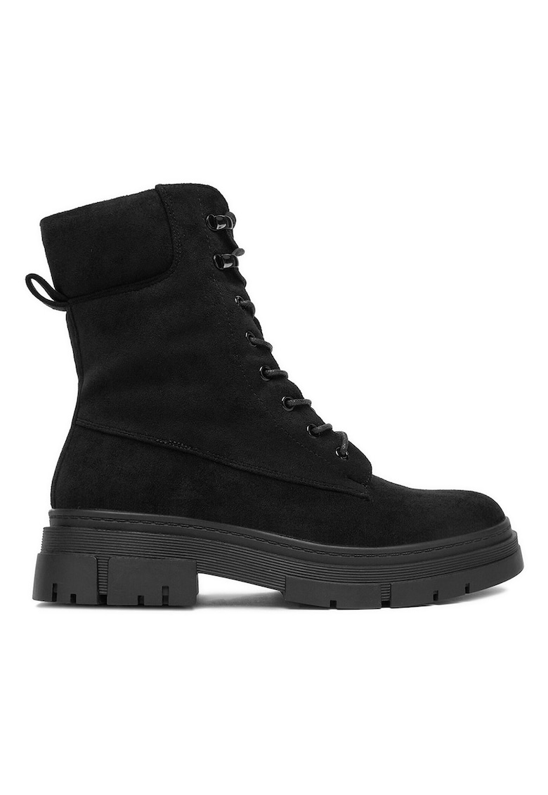 Pantofi femeie - material textil - negru -