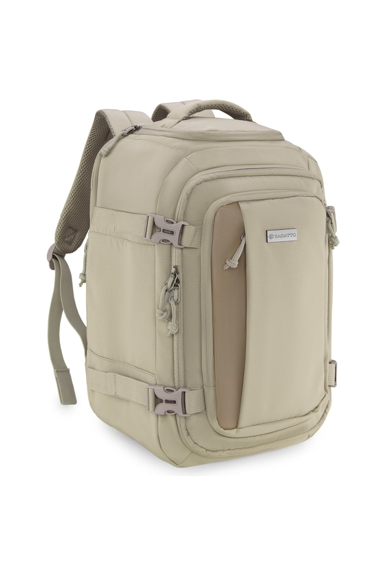Rucsac calatorie multifunctional - ZG1078 - Dimensiune 45x30x25 cm - Comapartimet laptop - Curele de compresie - Atasabil la valiza - Impermeabil - Capacitate 33.7 L - Ideal pentru City Break si Deplasari Business - Bej