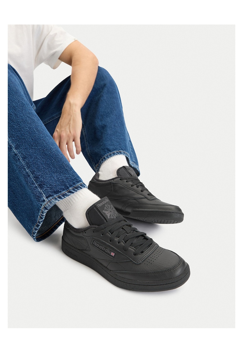 Tenisi barbati - piele naturala - negru - confortabili