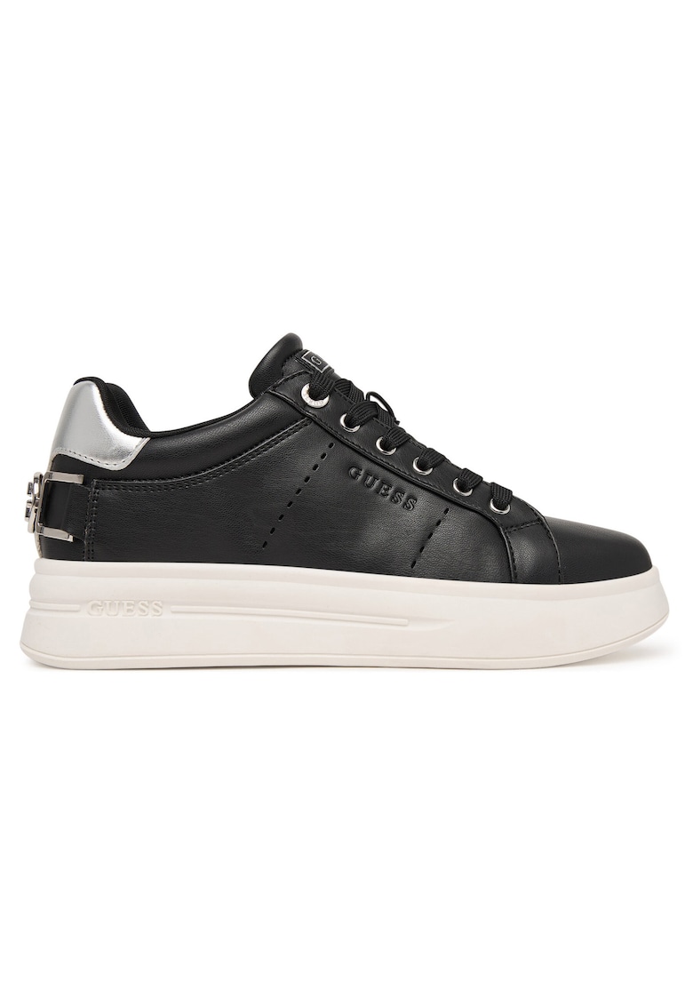 Tenisi dama - piele ecologica - negru - platforma -