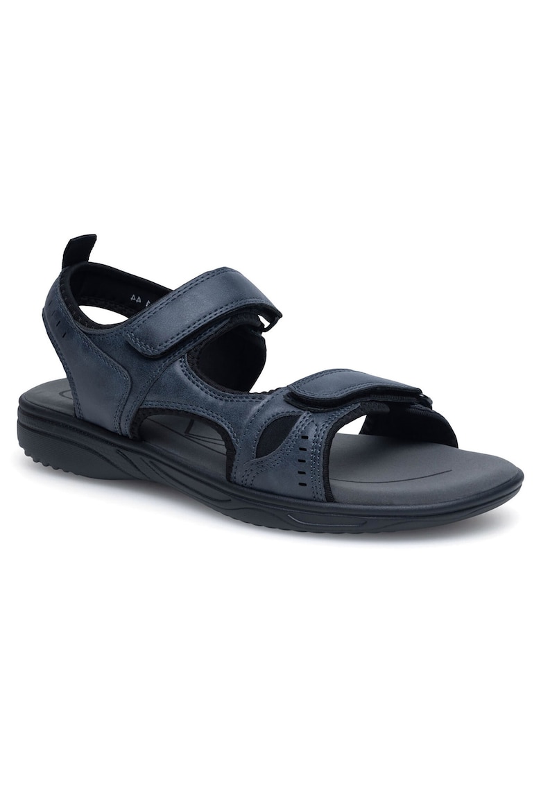 Sandale barbat - bleumarin - talpa plata - sintetic - sistem inchidere velcro