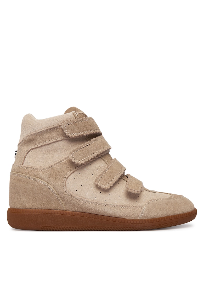 Tenisi dama piele naturala - velcro - bej -