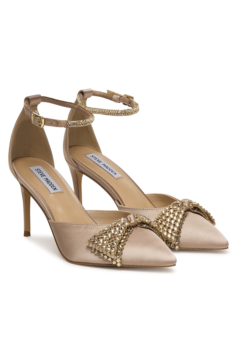 Pantofi dama - stiletto - bej - sintetic - cu fundita -