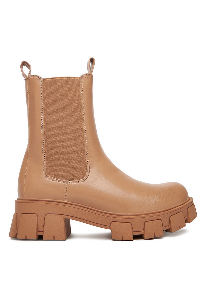 Botine femeie - material textil - maro -