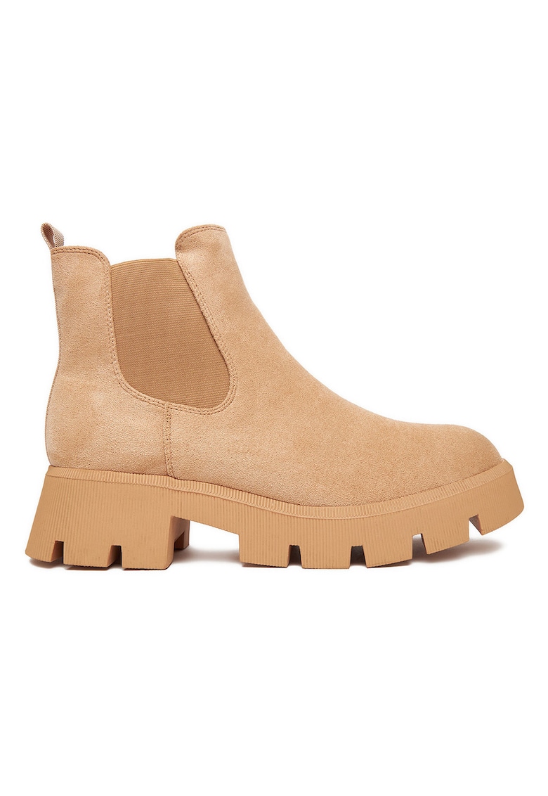 Botine femeie - material textil - bej -