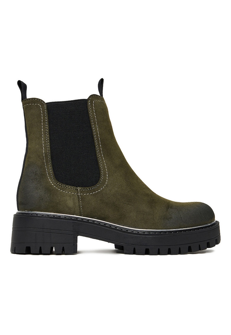 Botine dama - material sintetic - cu fermoar -