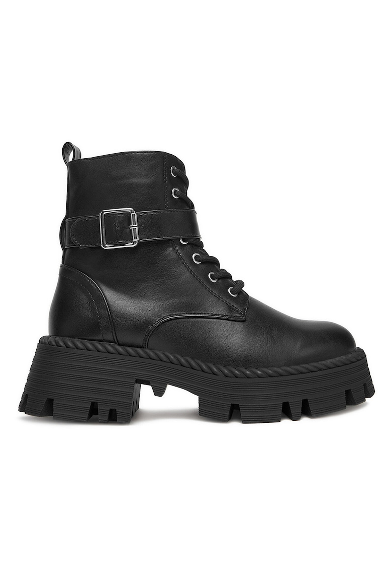 Ghete dama - material sintetic - negru -