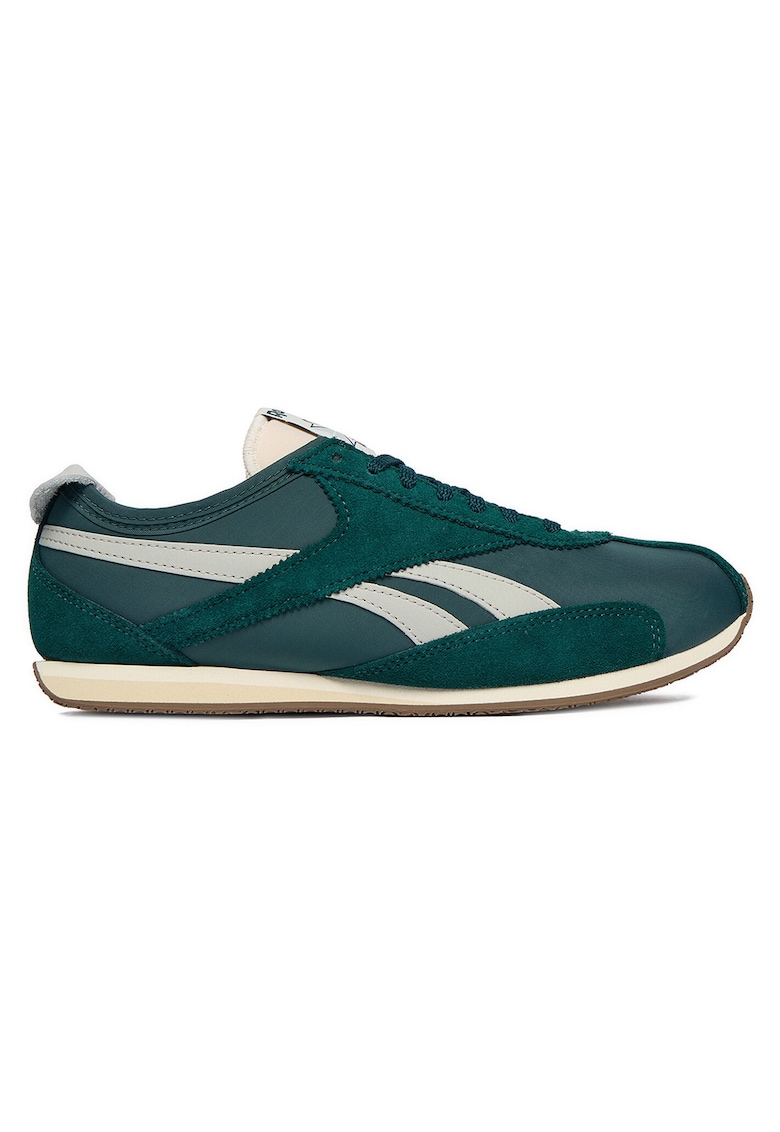 Pantofi sport barbati - piele naturala si textil - verde -