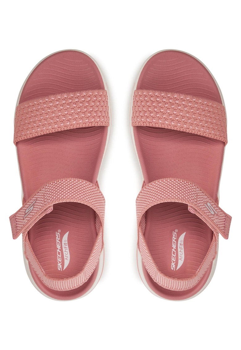 Sandale dama - velcro - roz - textil -
