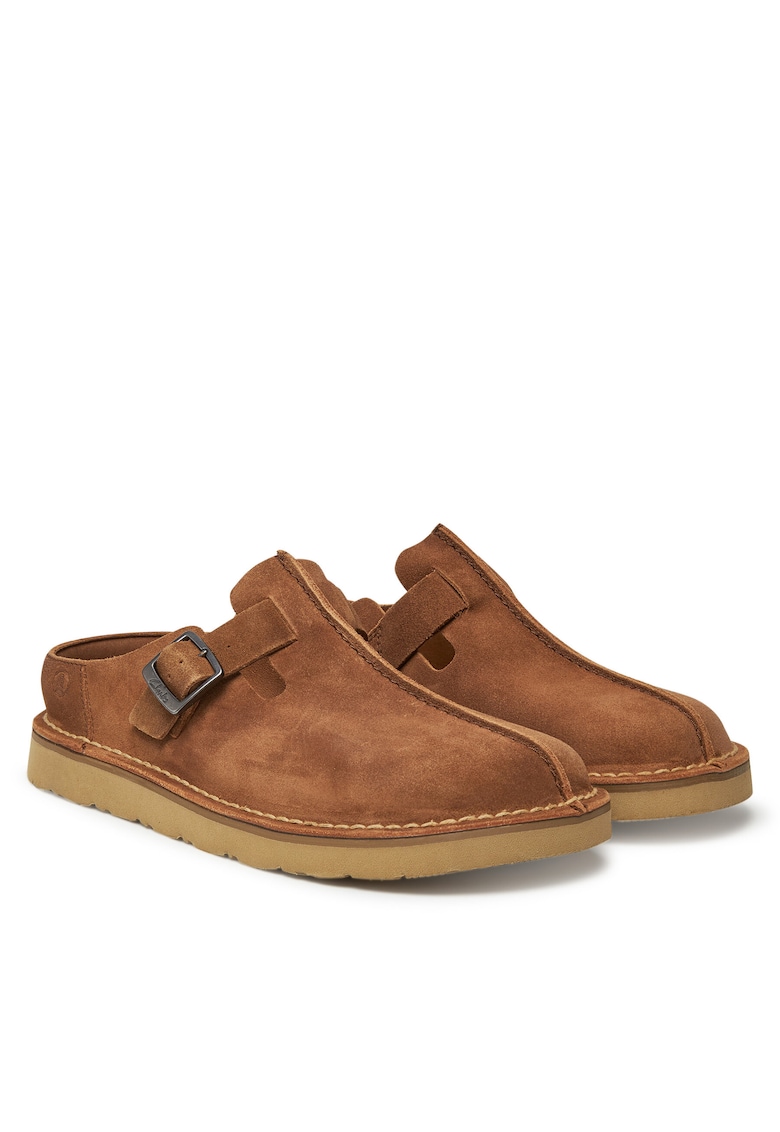 Papuci barbati - piele naturala - maro -