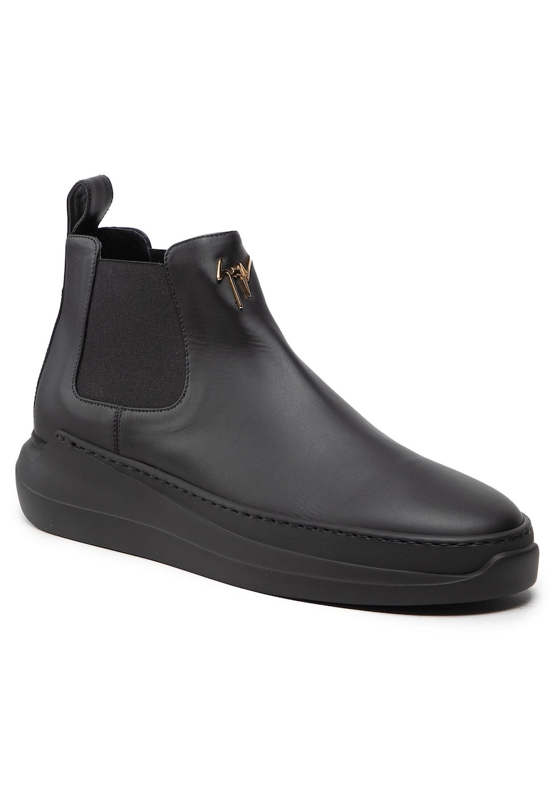 Ghete barbati - piele naturala - negru - croiala ingusta