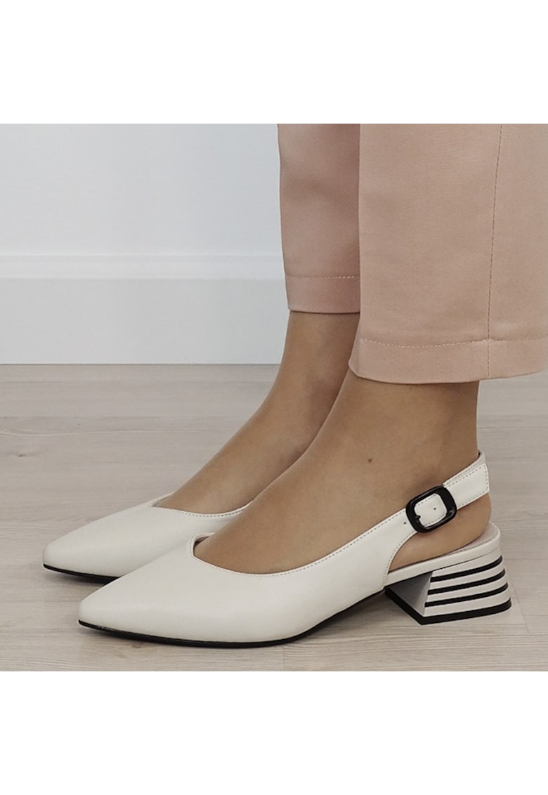 Pantofi crem comozi din piele naturala BY6888-4 02 19764 - Bej