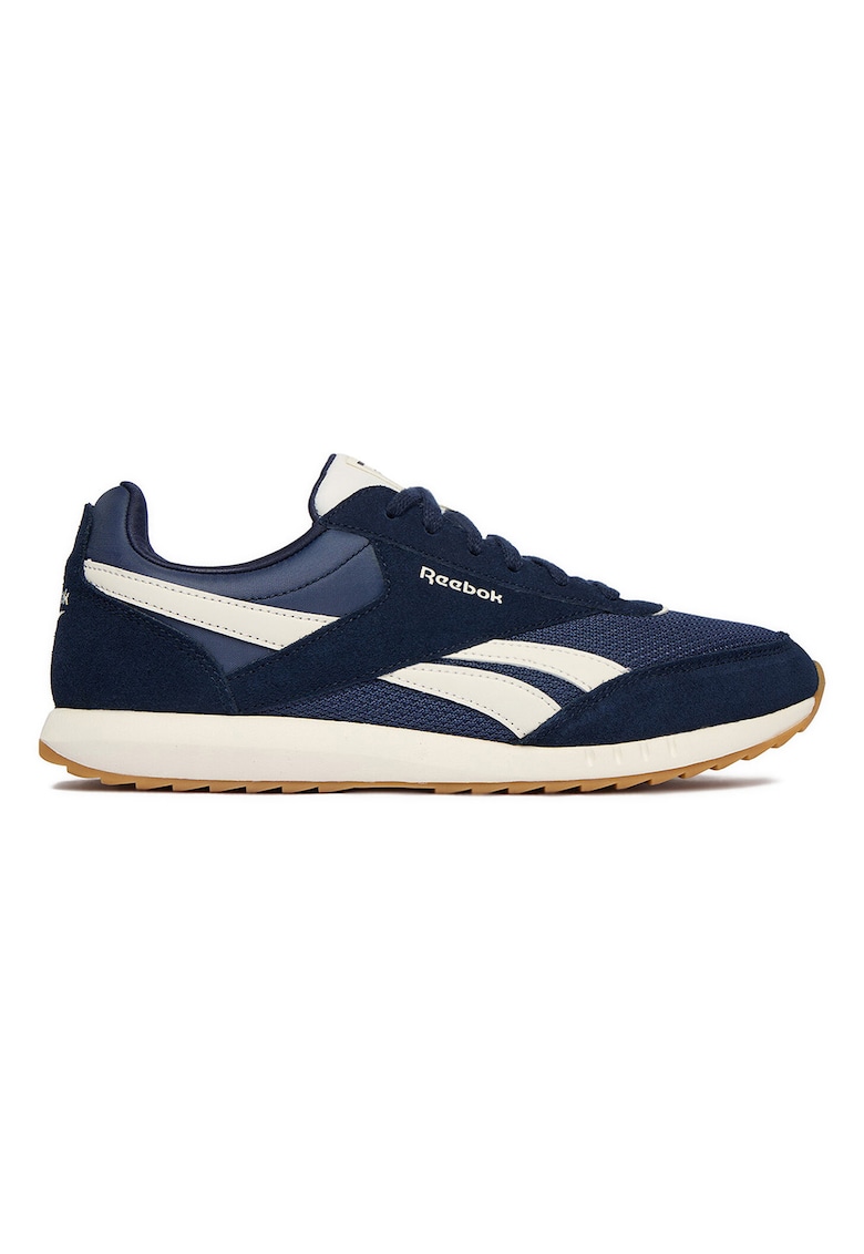 Pantofi sport barbati - piele intoarsa si textil - alb si albastru - confortabil -