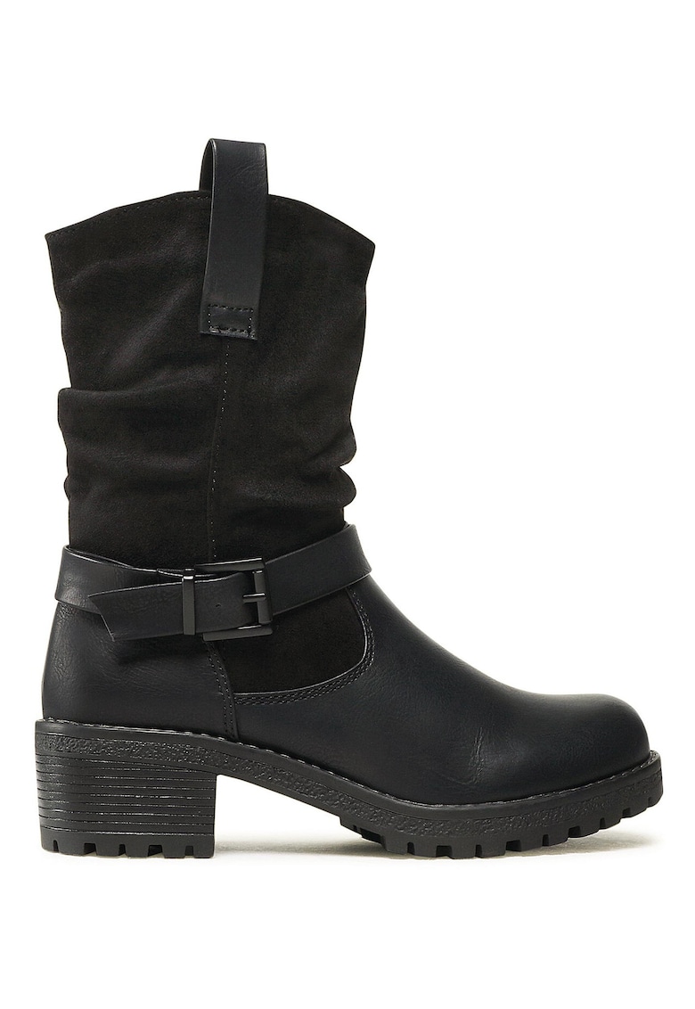Botine dama - casual - negru - material textil -