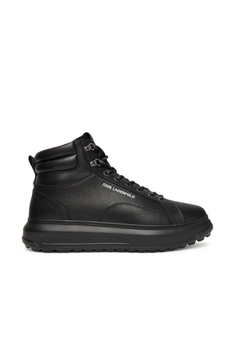 Tenisi barbati - piele naturala - negru - cu platforma -